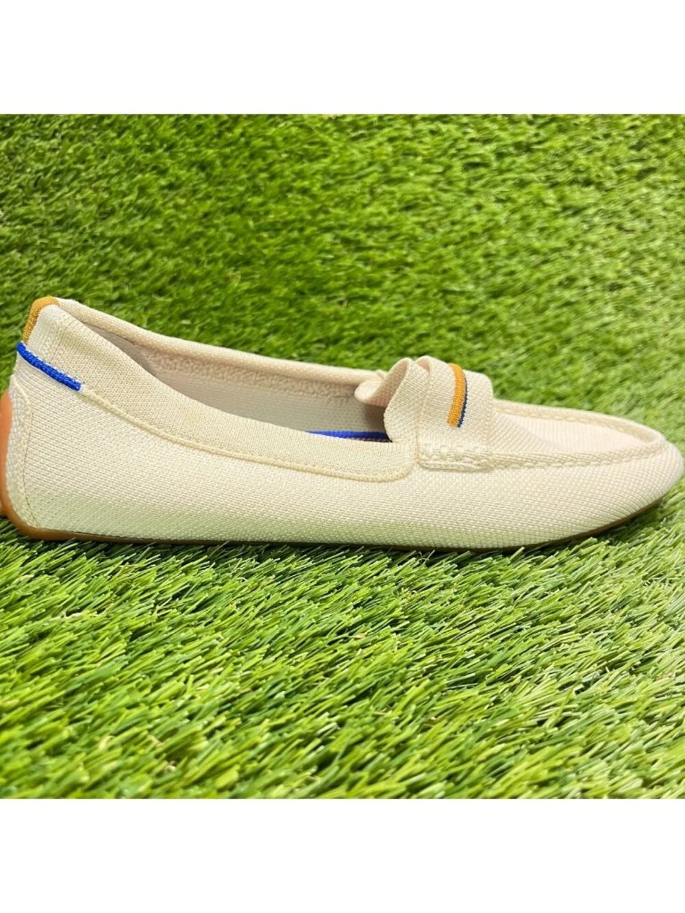 Rothy's The Driver Womens Size 7.5 Beige Casual Walking Slip-On Loafers Shoes